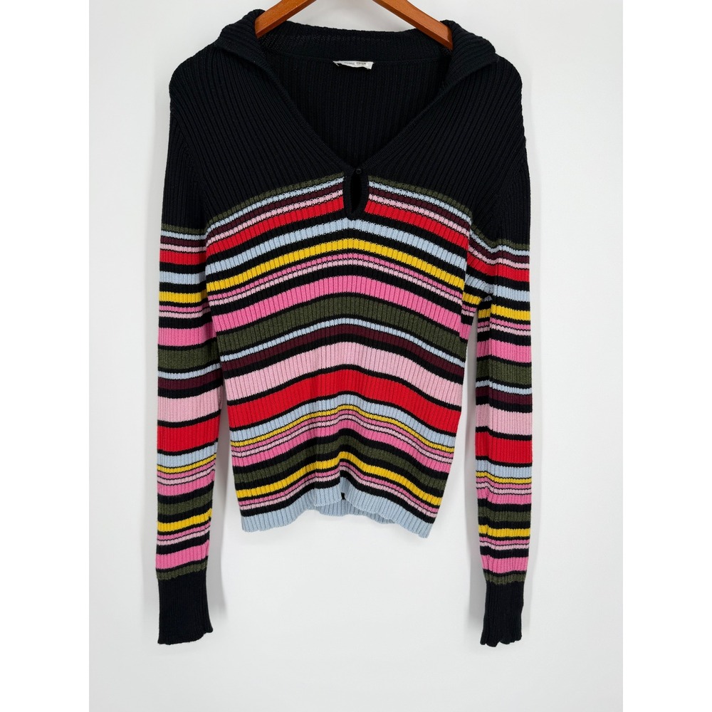 TOME Womens Sweater 8 Vintage Y2K Merino Wool Cotton Ribbed Retro Indie Sleaze